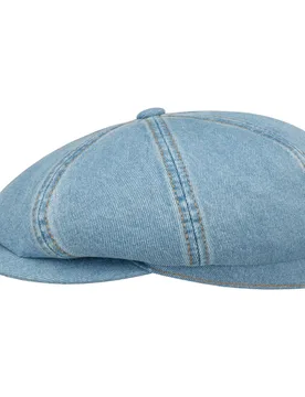 Hatteras Denim Barista Flat Cap by - denim - Female - Size: XL (60-61 cm) - Stetson - FashionsVida
