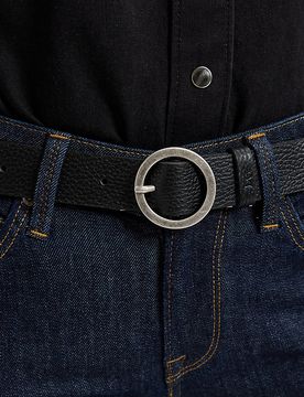 Leather Circle Buckle Belt Black Größe 85 female
