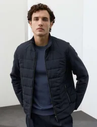 Regular Fit Cotton Rich Padded Hybrid Jacket Dark Navy male