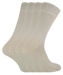 Womens - 4 Pairs Bamboo Thin Super Soft Suit Socks For Men & Women - Natural Nylon - Size Uk 4-6.5