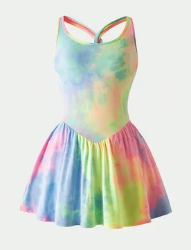 Mono de estampado de teñido anudado para niña preadolescente - Shein - FashionsVida