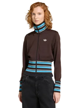 Vintage Tt High Knitted Ribs Top Donna - Top da pista Marrone - Taglia XXS (26-28) - Poly Mesh XXS (26-28) - Adidas - FashionsVida