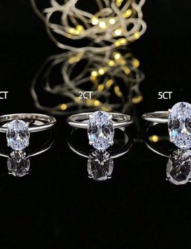 Ct/2ct/5ct Anillo de compromiso/Anillo de boda ovalado brillante, Plata de ley 925, Anillo de promesa/Anillo de eternidad para mujer, Regalo de joyer?