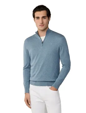Pull à Demi-zip Hm7000137 Dusty Blue XL