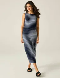 Amorie Cotton Rich Striped Midi Dress Blue Mix female