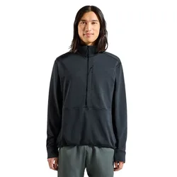 Grid Half Zip Fleece Black Melange XL Men