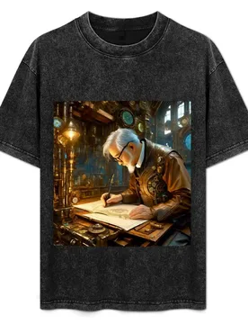 Designing the Clockwork Man - Pulp Atomica art T-Shirt Sports Casual Short Sleeve Cotton Tee - Aliexpress - FashionsVida
