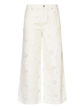 Jeans larghi a margherita
