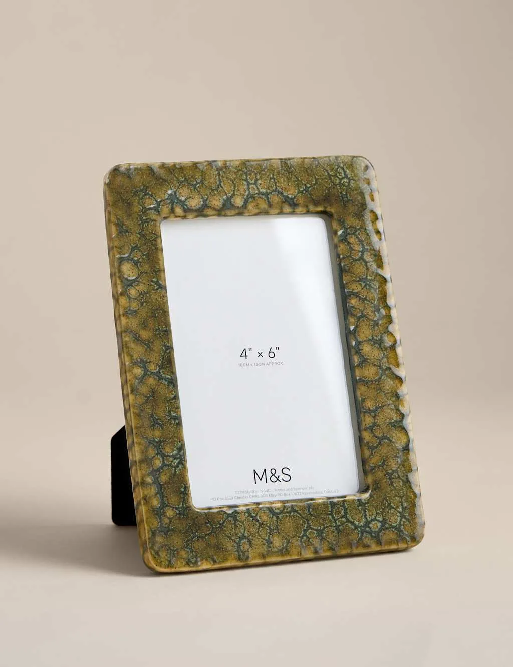 Reactive Glaze Ceramic Photo Frame 4x6 inch Dark Green - M&S - FashionsVida