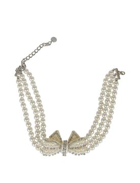 Collana con fiocco in raso di perle