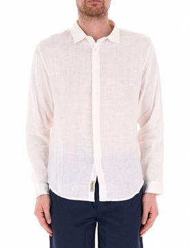 WOOLRICH Camicia in lino PANNA XL