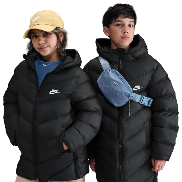 Adp Puffer Mid Thigh Kid's Jackets - Black - Size L - Poly Woven - Black - Size: Large - Nike - FashionsVida