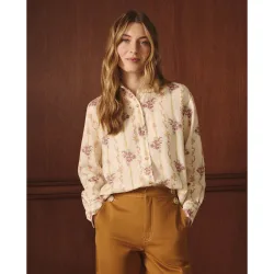 Camisa de mujer de lino con manga larga