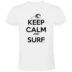 T-shirt à Manches Courtes Keep Calm And Surf White S