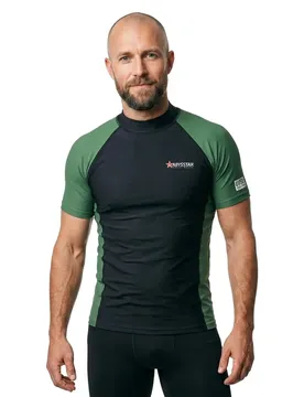 Rash Guard Manches Courtes Malibu Black / Green 2XL