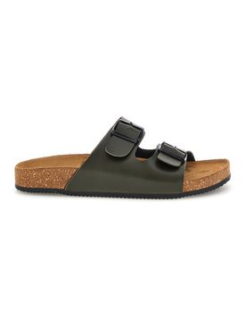 Ciabatte verde militare con doppia fibbia 335A038SR 43