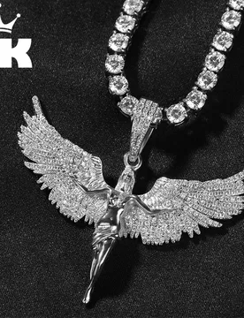 THE BLING KING Icy Angel Wing Pendant Necklace Micro Paved 5A Cubic Zircon Beautiful Goddess Charm Jewelry Accessories Best Gift - Aliexpress - FashionsVida