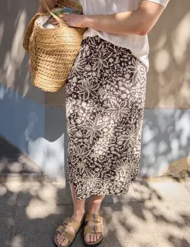 Street One Midi-Rock mit Volants und Print female Lila
