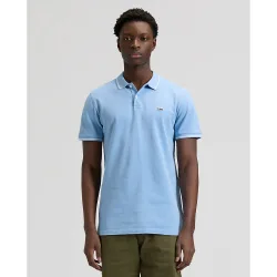 Polo de hombre en azul de manga corta