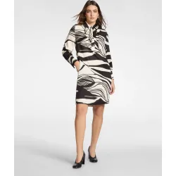 Vestido midi estampado en sarga de viscosa
