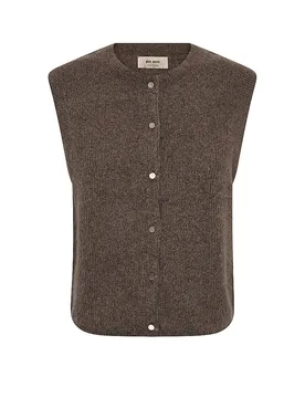 Chaleco de punto MMALMINETHORA beige L - Mos mosh - FashionsVida
