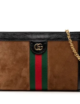 Small Suede Web Ophidia Chain Crossbody - Gucci - FashionsVida