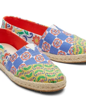 Alpargatas planas de mujer Rope de lona estampadas - TOMS - FashionsVida