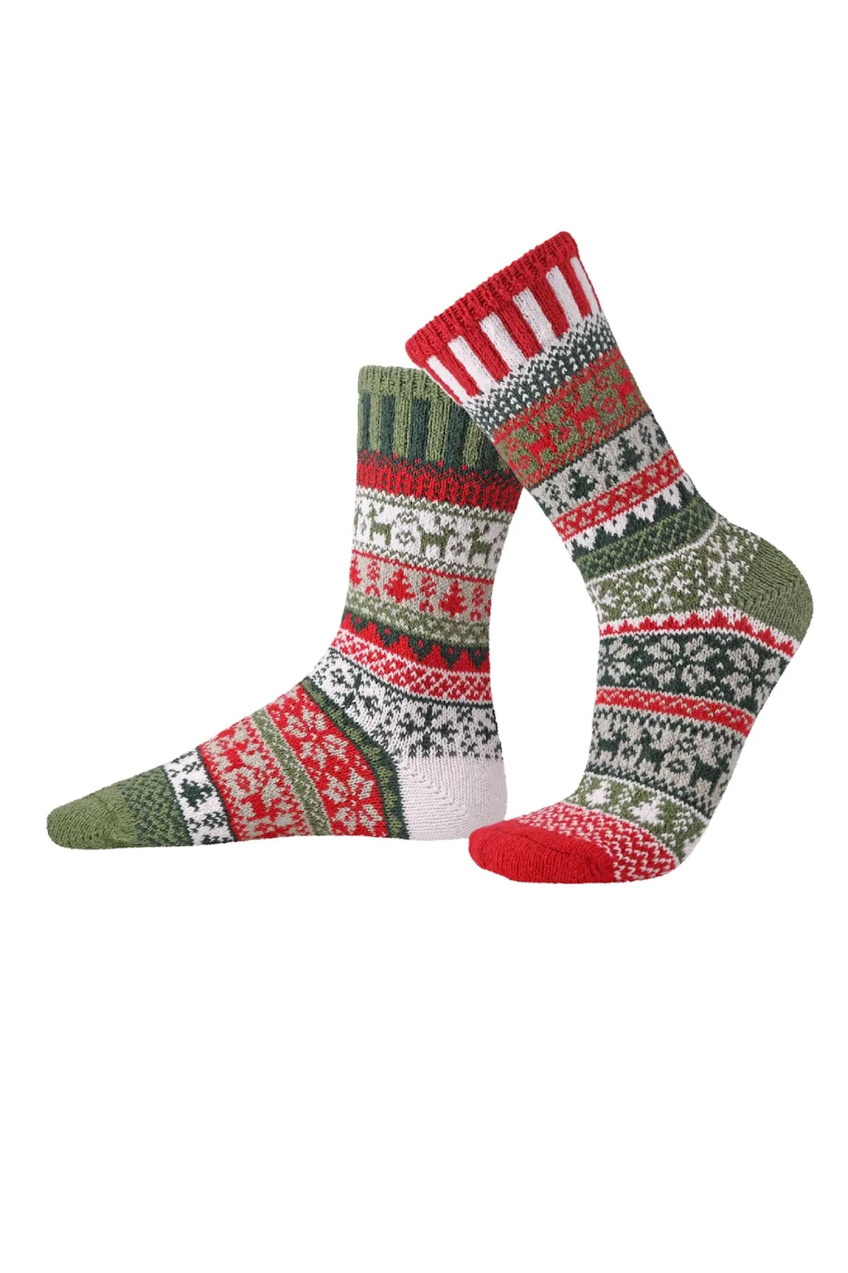Yultide Mismatch Christmas Sweater Socks Unisex - - Size: L - Solmate - FashionsVida