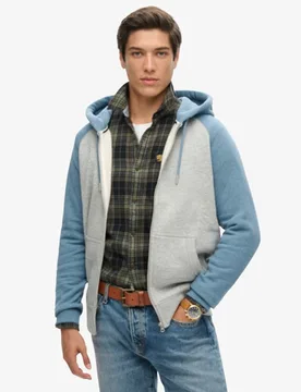 Superdry Herren Essential Baseball Kapuzenjacke Grau - Größe: M - 84.99 - FashionsVida