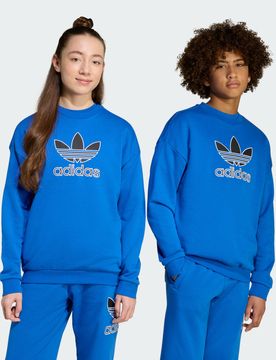 Felpa Trefoil Crew Junior 9-10A Blue / Black