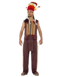 Indianer-Häuptling Kostüm Western braun-bunt