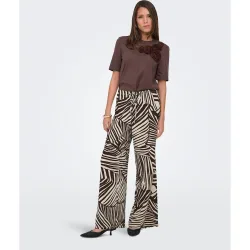 Pantalón largo de mujer estampado con cordón ajustable