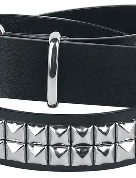 Gürtel - Schwarzer zweireihiger Nietengürtel - schwarz - Unisex - unisex - Black Premium by EMP - FashionsVida