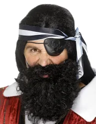 Piraten Bart Vollbart schwarz