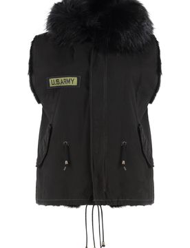 Faux Fur Sleeveless Mini Jacket