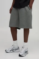 Herren Weite Gerippte Jersey-Shorts Khaki Größe 2XL