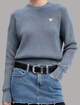 Pullover Guess GJ Donna a Costine con Logo Triangolo Piccolo