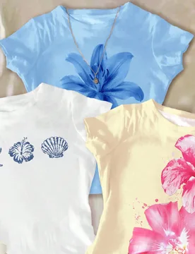 Camiseta de manga larga con cuello redondo, cómoda y ajustada, con estampado floral vintage, adecuada para uso diario de adolescentes, estilo calleje - Shein - FashionsVida