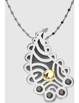 Colgante Henna Tatoo de plata y espinelas - Bohemme - FashionsVida