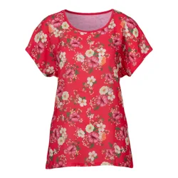 Blusenshirt „Blütenzauber“ rot M Damen
