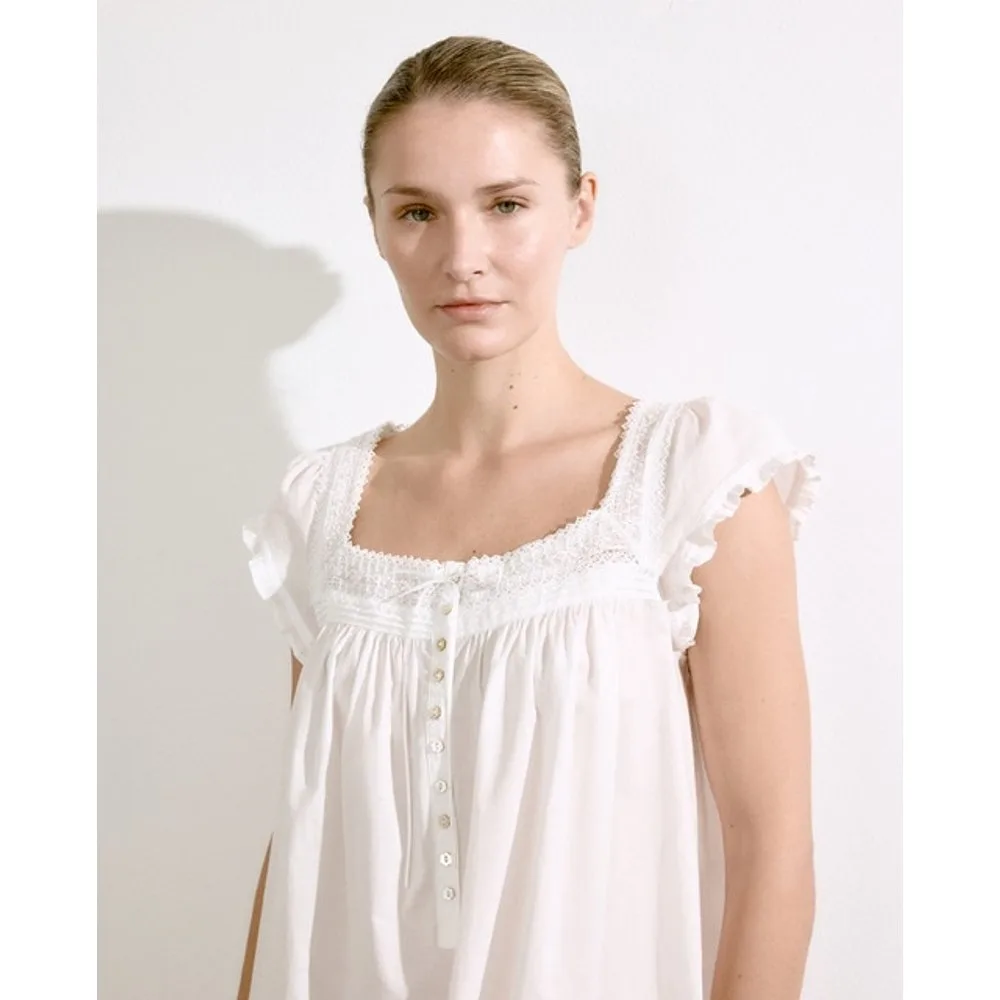 Camisón de mujer de manga corta con jaretas de mujer - Eileen West - FashionsVida