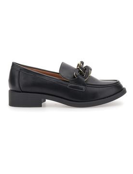 Mocassini Neri con Catena Nera e Oro 50881678 36