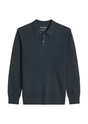 XL Knit Poloshirts Longsleeve male