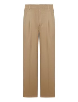 Pantaloni Sartoriali In Cotone Con Pence