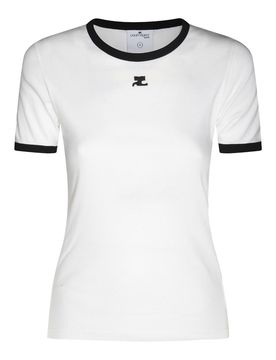 Courreges T-shirt in cotone bianco