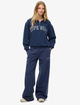 Superdry Damen Athletic Essentials Flare-jogginghose mit Tiefem Bund Navy - Größe: 34