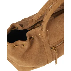 Bolso de mano de ante de mujer