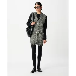 Vestido corto recto estilo tweed