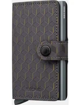Tarjetero de piel optical, , con protección RFI en color titanium de hombre - Secrid - FashionsVida