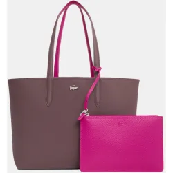 Bolso shopper reversible en marrón con logotipo metálico